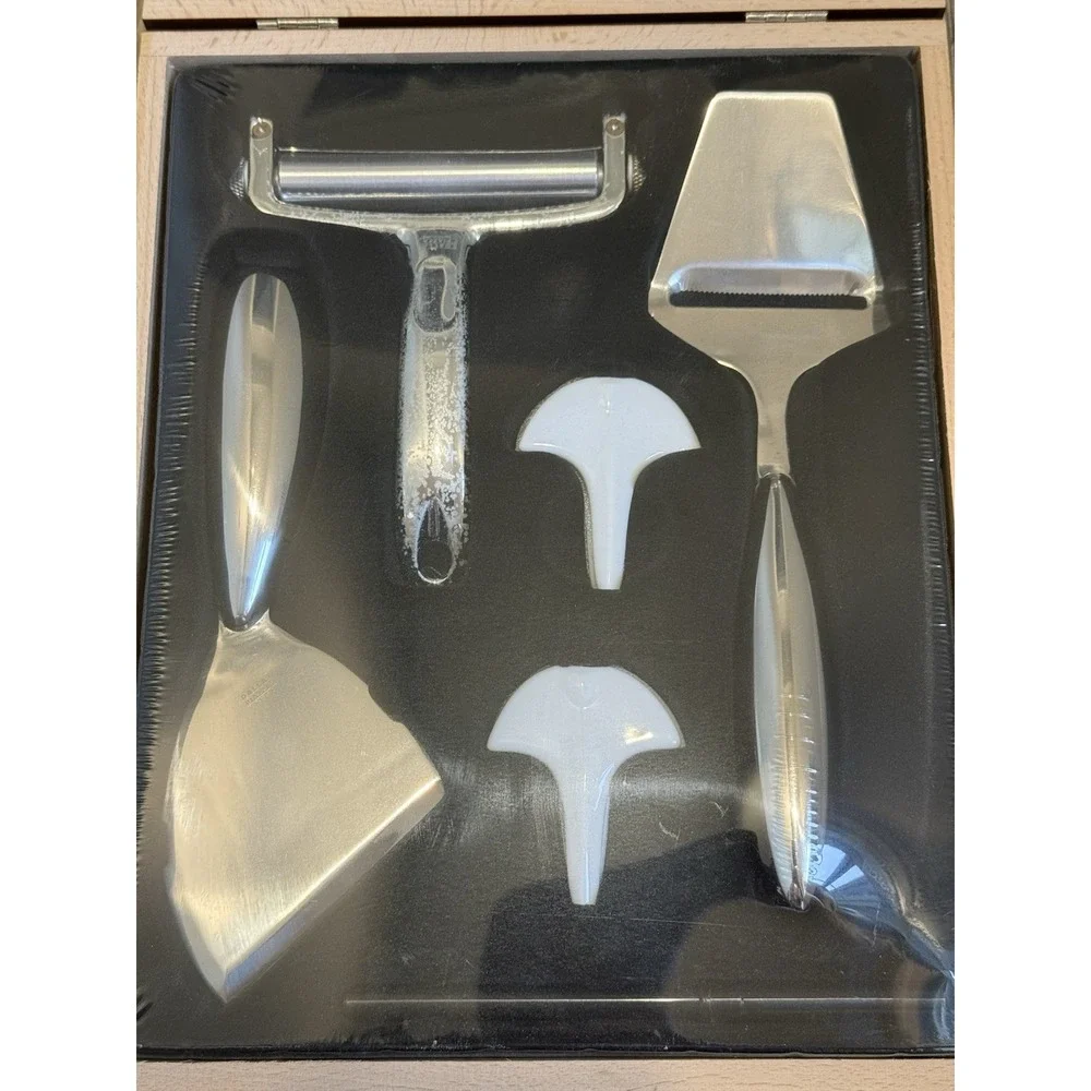 VTG Dalla Piazza Switzerland Cheese Carving Set Porcelain Markers NEW